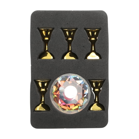 Unique Bargains 1 Set Durable Nail Display Stand for Nail DIY Colorful Gold Tone