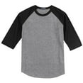 thumbnail image 5 of Yellow Rooster Men's Colorblock Raglan Jersey Heather Grey/ Black 3XL, 5 of 6