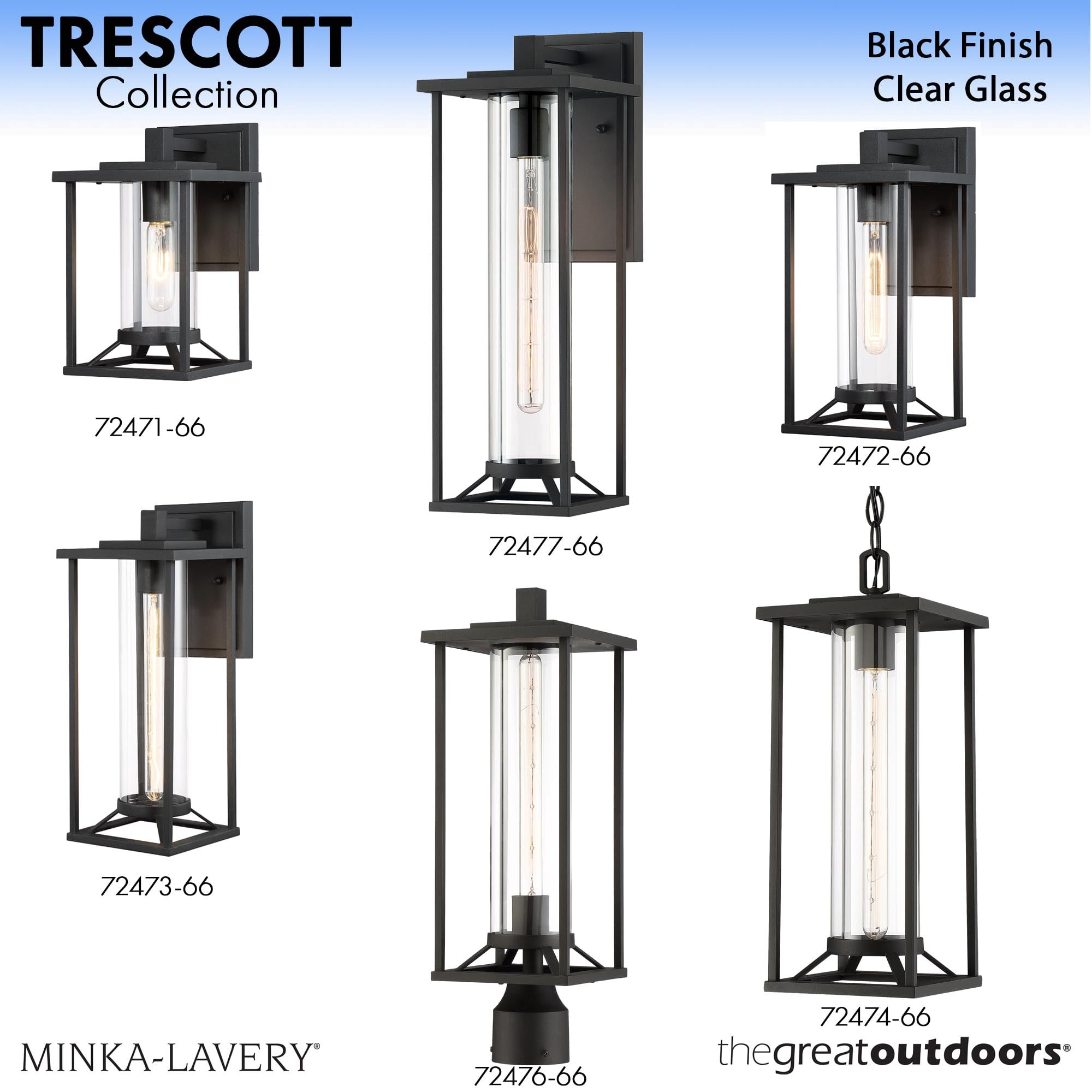 Minka Lavery Trescott 20" High Black Outdoor Post Light