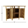 thumbnail image 5 of DecMode 70" x 41" Brown Teak Wood Indoor Outdoor Folding Bar with Expandable Sides, 1-Piece, 5 of 20