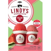 Lindy's Homemade Watermelon/Strawberry Combo Italian Ice, 6 fl oz, 6 Ct