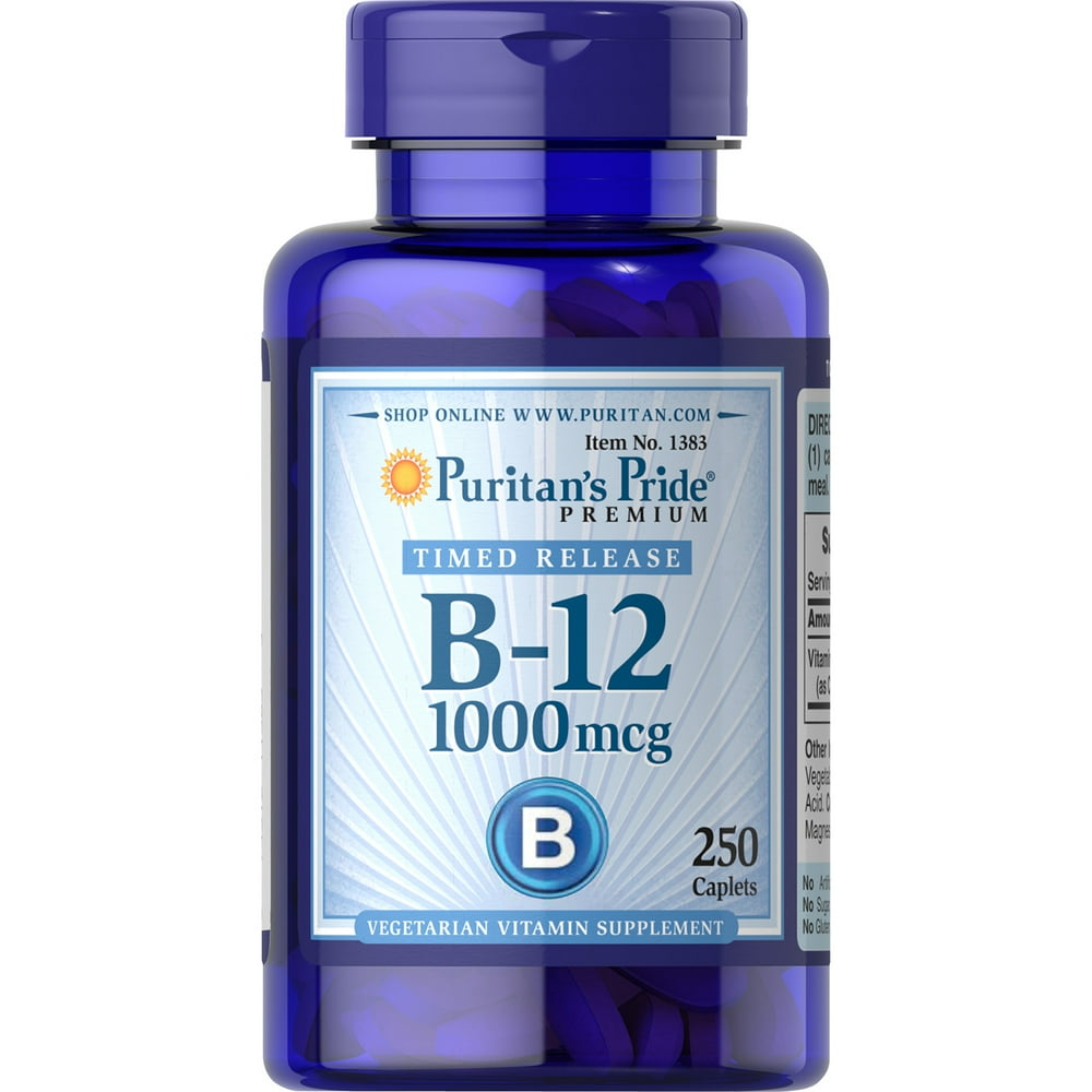 Puritan's Pride Vitamin B12 1000 mcg Timed Release250 Caplets