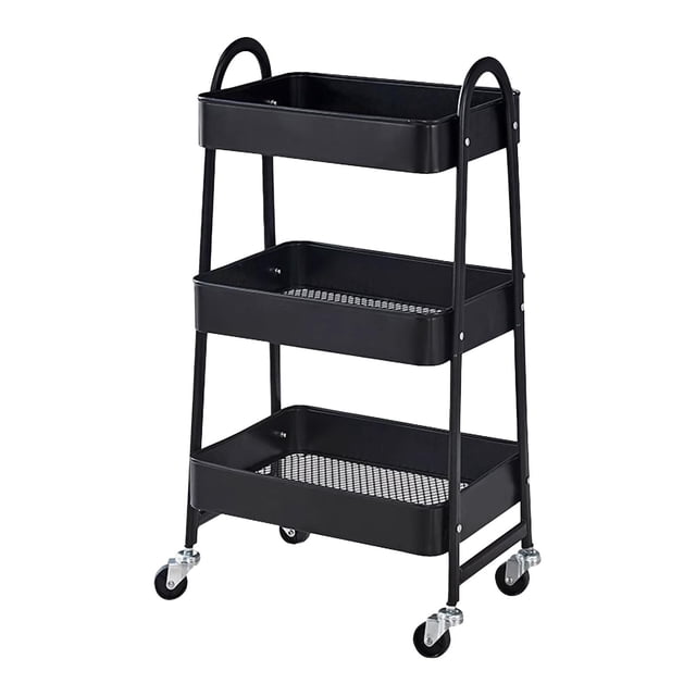 Carrito de Baño Strade Fareast Limited con Ruedas Organizador de Unidades para Dormitorio Cocina Color Negro
