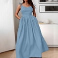 thumbnail image 2 of Vestido de moda liso sin espalda con cuello en V y cintura alta para mujer, poliéster spandex, estilo sexy y elegante, tallas S-XXXL, 2 of 6