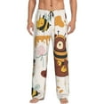 thumbnail image 2 of Kdxio Cute Bee Honey Jar Hive Bear Print Men's Sleep Pajama Pant Lounge Pants with Pockets, 2 of 8