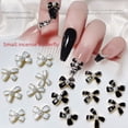 thumbnail image 5 of Decoración de uñas estilo Chanel, aleación, joyas, aceite, gota, perla, lazo, blanco y negro, simple, estilo francés, 5 of 5