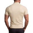 thumbnail image 3 of EOYWHK Men's Athletic Shirts & Tees Mock Neck Soft Stretch Compression Shirts Short Sleeve Slim Fit Casual Tee for Sport Training Workou Beige XXL, 3 of 5