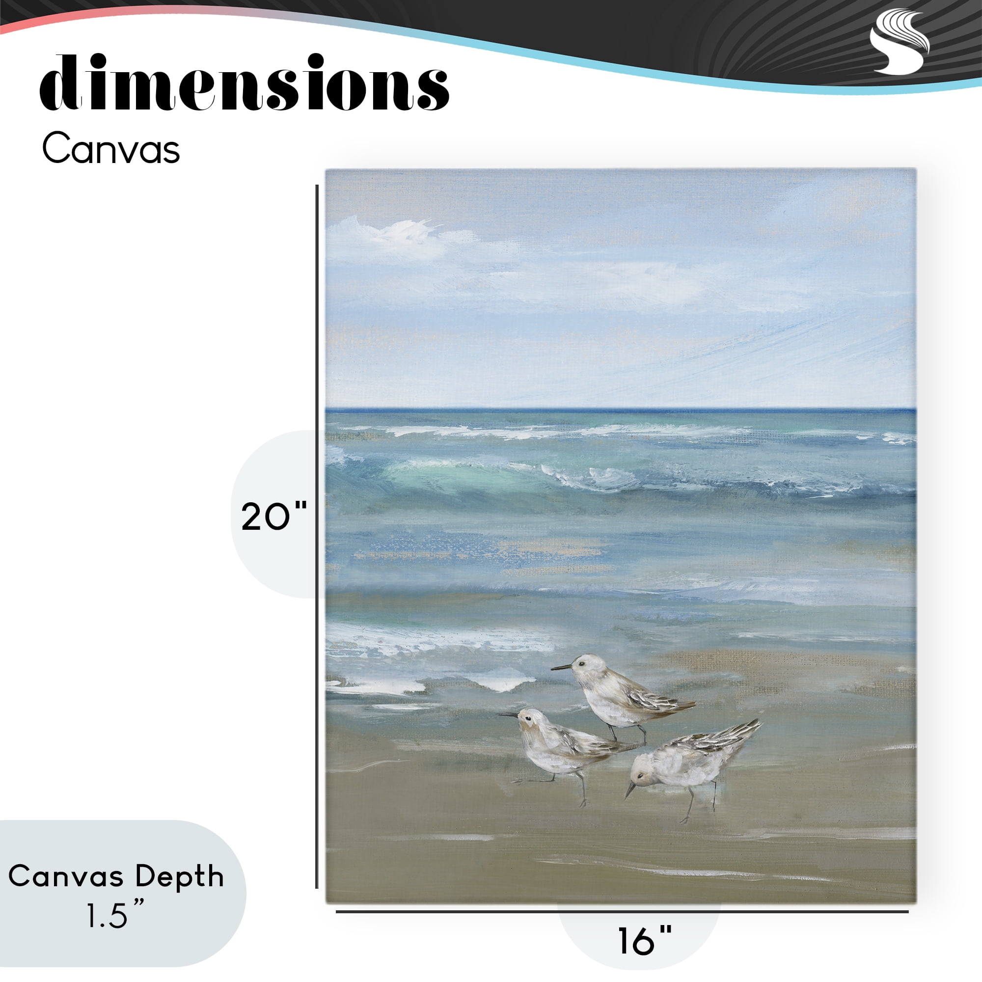 Stupell Industries Sanderlings on Gentle Waves Canvas Wall Art, design by Nan