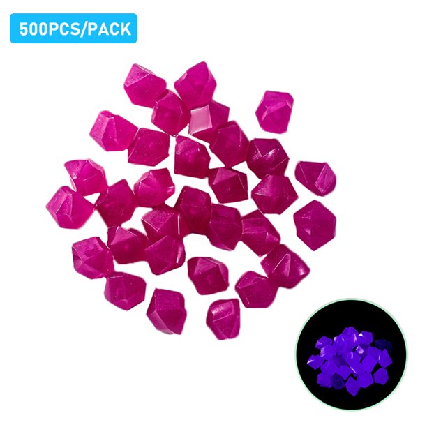 100pcs Glow in the Dark Stones Glow Stones Decoración de piedra fluorescente en forma de diamante p TOMSHOO Piedra luminosa