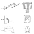 thumbnail image 6 of BESy 8-Inch Square Rain Shower Head Fixtures and Tub Faucet, Bath Faucet Tub Set with High Pressure Pressure Balance Valve Shower Set, Oil Rubbed BronzeBathtub Faucet Shower System, 6 of 9