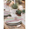 thumbnail image 5 of Pink Aqua Stripe Cloth Napkins Set of 4 Reusable Dinner Napkins, Yellow Geometric Country Geometric Cocktail Napkin Washable Table Napkins for Wedding/Holiday Party/Baby Shower 20"x20", 5 of 7