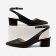 thumbnail image 3 of Pennysue Women's Low Heel Sandals Pointed Toe Ankle Strap PU Leather Dress Shoes Block Heel Summer Casual sandals, 3 of 5