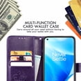 thumbnail image 3 of Allytech Wallet Case for OnePlus Nord N200 5G /DE2117 Phone Case, Embossed Four Leaf Clover PU Leather Folio Kickstand Case with Magnetic Closure/Hand Strap for Oneplus 1+ Nord N200 5G, Purple, 3 of 3