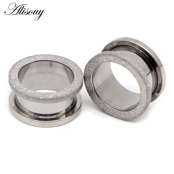 1 unidad de tapones para los oídos y túneles de acero inoxidable 316L, Piercings para las orejas, expansor de pendientes atornillados, medidores de oreja, Piercings de joyería para el cuerpo Tan Jianjun unisex