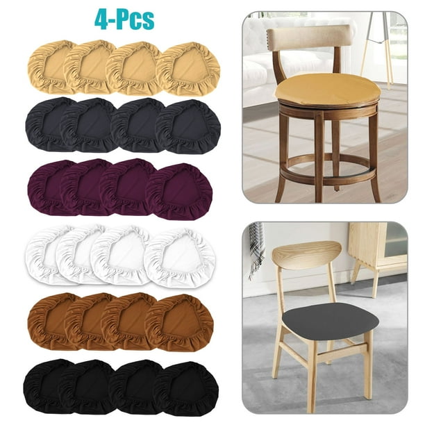 Juego de fundas para taburetes de bar, material de licra elástica para un fácil lavado y reutilización, adecuado para taburetes de 18,9 x 18,9 pulgadas, cojines de asiento súper suaves y cómodos
