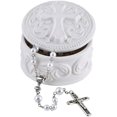 thumbnail image 1 of White Porcelain Cross Rosary Jewelry Box, 2 3/4 Inch, 1 of 3