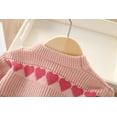 thumbnail image 3 of Ensemble 2 Pcs Jupe Chandail Tricotée à Cœur pour Filles, Mode Personnalité / Rose / 5T, 3 of 8