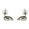 thumbnail image 2 of Sterling Silver Rhodium Plated Greek Spira Stud Earrings, 10mm, 2 of 2