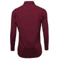 thumbnail image 3 of Men's Slim Fit Button Up Long Sleeve Solid Dress Shirt - Burgundy - S (14-14.5) 32/33 sleeve, 3 of 5