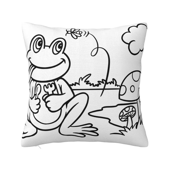 ZICANCN Funny Frog Decorative Throw Pillow Covers, Bed Couch Sofa Decorative Knit Pillow Covers for Living Room Farmhouse 18"x18"