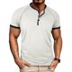 thumbnail image 1 of Tops para hombre, blusas y camisas de manga corta con cuello redondo para hombre, blusa informal de moda con botones y parches lisos, blusa de manga corta para hombre, blusa de poliéster para hombre, 1 of 7