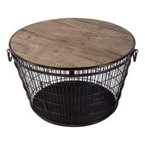 Butler Specialty Company Fulton 28 in. W Round Iron and Wood Coffee Table-Brown