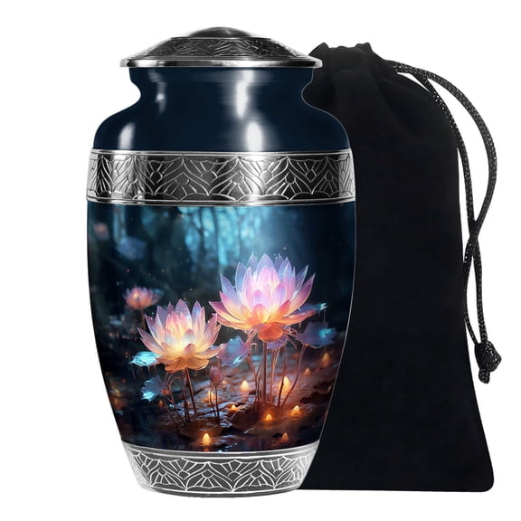 KARYLIZ Large Lily Flower Urns For Adult Human Ashes Man Unique Urn For Female 10 Inch