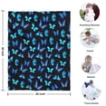 thumbnail image 4 of Black Blue Butterfly Pattern Blanket,Comfortable Soft Flannel Throw Blanket,All Season,Warm Lightweight Blankets for Sofa Bed Couch Living Room Chair,30"x40", 4 of 4