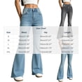 thumbnail image 3 of ClodeEU Women High Waist Flare Jeans,Slim Fit Stretchy Bell Bottom Denim Pants with Pockets ,Women's Plus M, 3 of 8