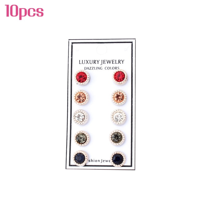 Botones anti-exposición broche de diamantes de imitación mixto cuello fijo bufanda Seda hebilla sin estrella de costura 10 Piezas Kearding HA7570-05B