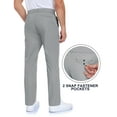 thumbnail image 3 of Lavenicole Mens Golf Pants Stretch Casual Dress Pants Elastic Waist Button Closure Lightweight with 4 Pockets Lightgray, 3 of 6
