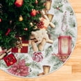 thumbnail image 5 of FMSHPON Christmas BellsPine Leaves Xmas Christmas Tree Skirt Stand Mat for Holiday Party Decoration Indoor Outdoor 48 inches, 5 of 6