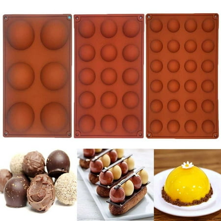 

Shiusina Half Ball Sphere Silicone Cake Mold Muffin Chocolate Cookie Baking Mould Pan 3pc