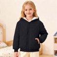 thumbnail image 2 of Curuila Child Toddler Girls Coat With Zipper Long Sleeve Solid Color Hooded Fleece Jacket For Girls Winter Warm Fashionable Outerwear Size 3-4 Years, 2 of 7