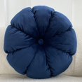 thumbnail image 1 of Nvzi Round Cushions Pillows Solid Color Velvet Chair Sofa Pumpkin Throw Pillow Pleated Round Pillow for Home Bed Car Decor Floor Pillow Cushion(Blue,Diameter 15), 1 of 4