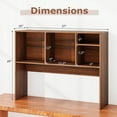 thumbnail image 3 of Costway Computer Desktop Bookcase Countertop Storage Bookshelf Organizer with 4 Cubbies Walnut, 3 of 10