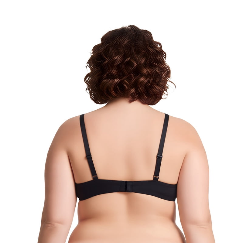 Curve Muse Women's Plus Size Push Up Add 1 and a half Cup Underwire Mesh Bra -2PK-BLACK,CREAM-48DD