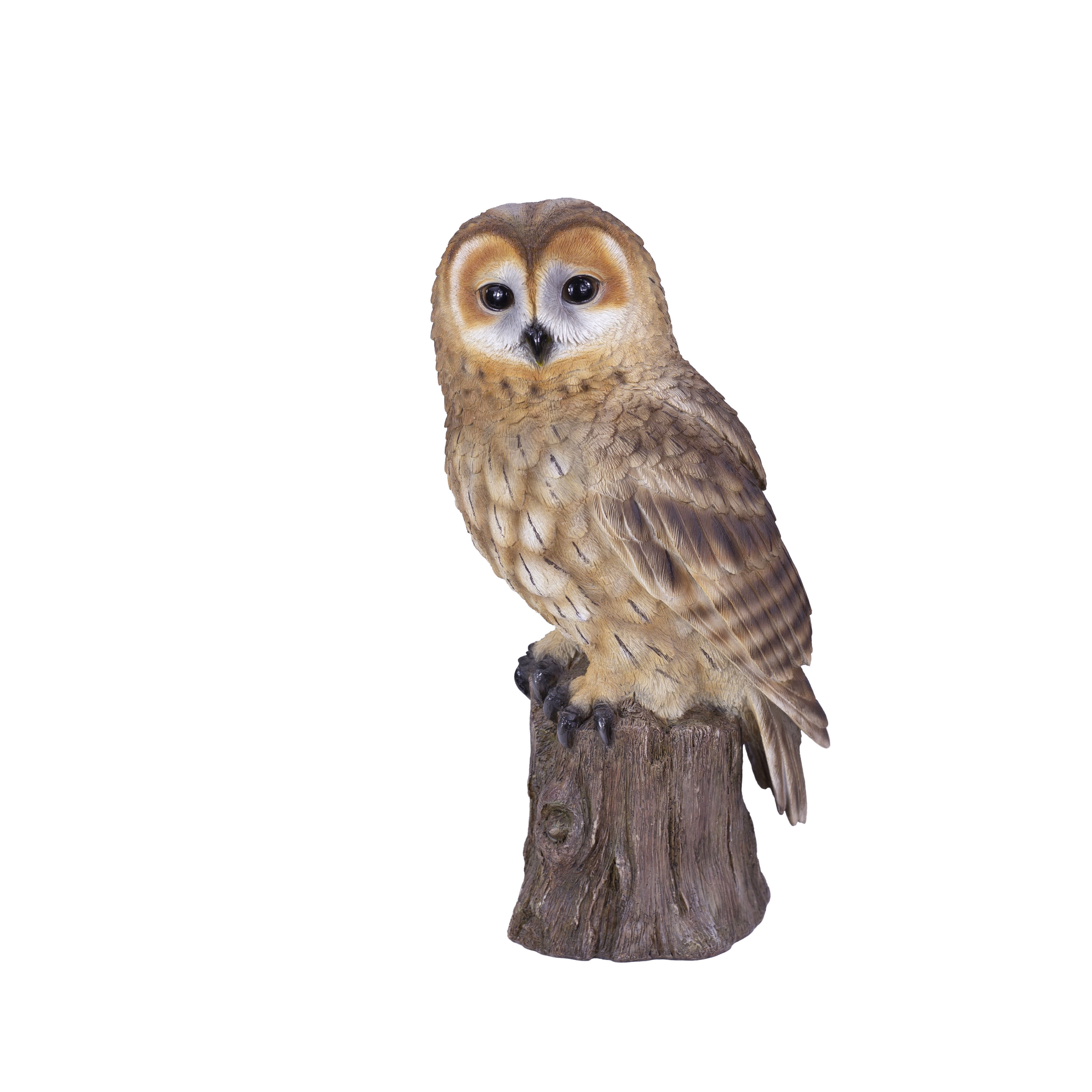 SOREAL Brown Owl on branch | Handcrafted Decorative Bird Statue for Home & Garden | Premium Polyresin, Weather-Resistant Indoor/Outdoor Decor