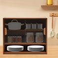 thumbnail image 5 of Wildnix Small Bamboo Kitchen Pantry Sideboard Storage Cabinet with 3 Tiers and Sliding Doors, Ideal for Home, Office, and Campground Organization, 5 of 6