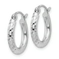 thumbnail image 2 of White Sterling Silver Earring Hoop Women'S Diamond-Cut 17 mm 15, 2 of 3