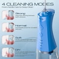 thumbnail image 3 of OasiSmile Water Picks for Teeth Cleaning, Dental Water Flosser 350ML Cordless Portable 4 Modes Rechargeable Oral Irrigator with 4 Jet Tips for Home Travel Office, Blue, 3 of 7