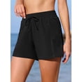 thumbnail image 4 of Charmo Womens High Elastic Waisted Swim Bottoms Mesh Board Shorts Drawstring Swim Shorts with Pocket, 4 of 7