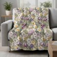 thumbnail image 2 of Dark Sage Green Botanical Blanket Soft Cozy Warm Throw Blanket for Couch, Plush Fuzzy Flannel Fleece Blankets for Sofa, Spring Floral Summer Botanical Retro Bed Blankets Gifts for Men, 32"x48", 2 of 9