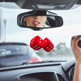 thumbnail image 4 of HUGFEGWE Car Interior Hanging Fuzzy Dice - Mirror Hanging Couple Fuzzy Plush Dice | Auto Rear Mirror Plush Pendant | Lorry Rear View Mirror | Colorful Heart Embroidered Fuzzy Plush Dice CJB91-4570, 4 of 7