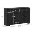 thumbnail image 3 of Kitchen Sideboard Cabinet, Farmhouse Buffet with Barn Doors, Black, 3 of 9