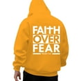 thumbnail image 2 of Christian Hoodies for Men 2025 Faith Over Fear Graphic Hoodie with Pockets Hooded Sweatshirt Pullover Tops, 2 of 7