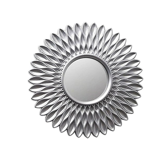Espejo dorado Espejos decorativos Bonnyco Círculo Fondo Decoración de pared Colgante Plata en forma de flor