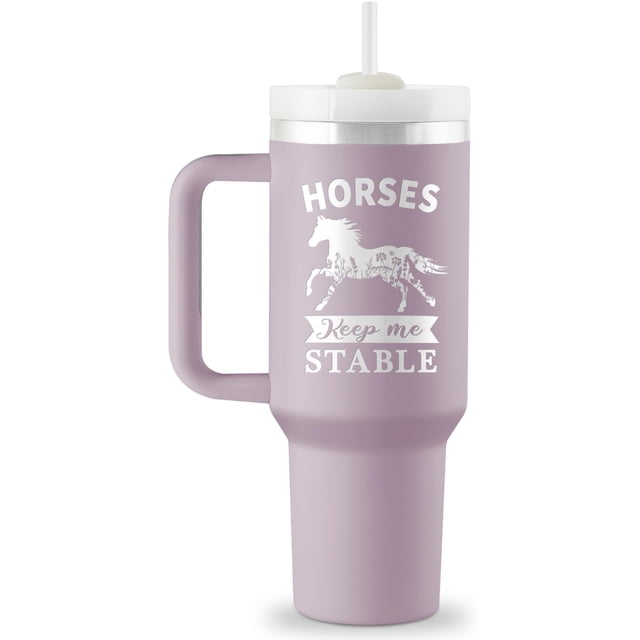 Vaso ROSTANTEN Horse de acero inoxidable de 1,2 L con mango y pajita