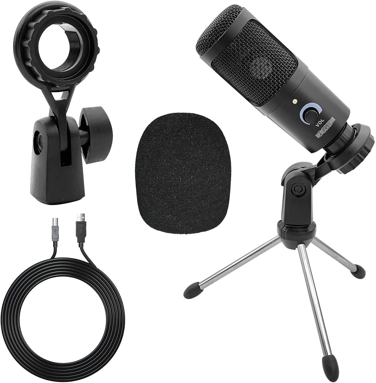 USB Microphone Metal Condenser Recording Microphone for Laptop MAC or Windows Cardioid Studio