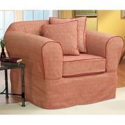 Home Trends Basic Tweed Chair Slipcover with Separate Seat Cushion Cover, Henna